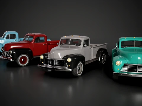 Retro Pickup Truck - Game Ready 3D Model
