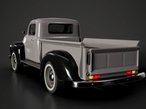 Retro Pickup Truck - Game Ready 3D Model