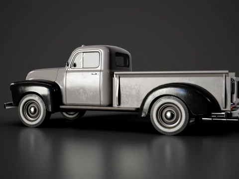 Retro Pickup Truck - Game Ready 3D Model