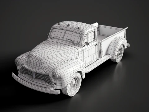 Retro Pickup Truck - Game Ready 3D Model