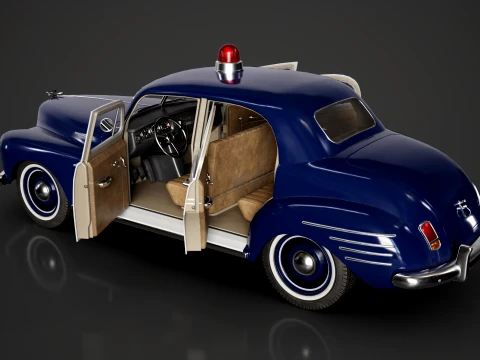 Retro Police Car - Game Ready 3D Model