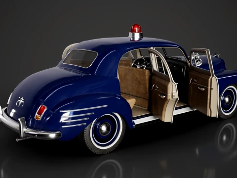 Retro Police Car - Game Ready 3D Model