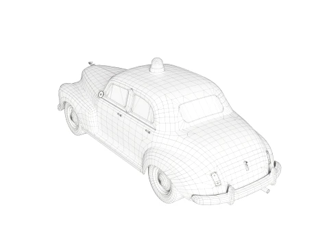 Retro Police Car - Game Ready 3D Model