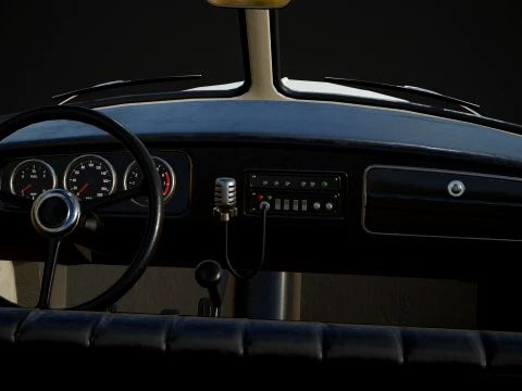 Retro Ambulance Car - Game Ready 3D Model