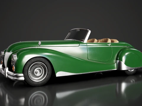 Retro Roadster Car - Game Ready 3D Model
