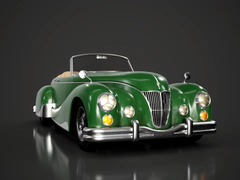 Retro Roadster Car - Game Ready 3D Model