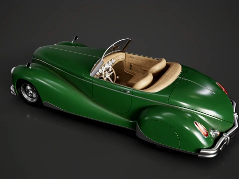 Retro Roadster Car - Game Ready 3D Model