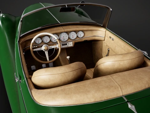 Retro Roadster Car - Game Ready 3D Model