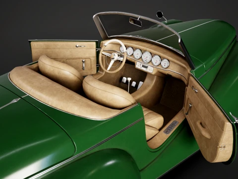 Retro Roadster Car - Game Ready 3D Model