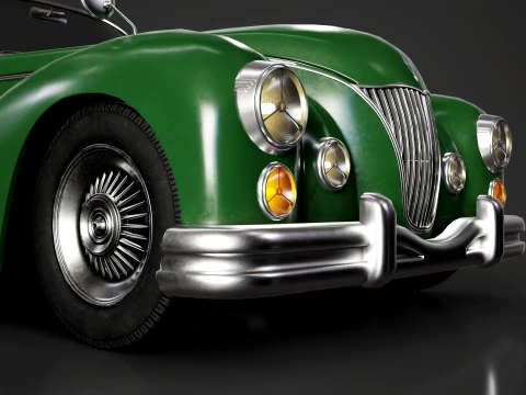 Retro Roadster Car - Game Ready 3D Model
