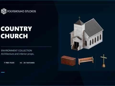 Country Church 3D Model