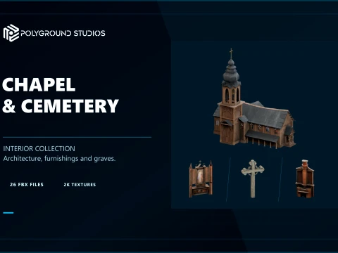 Chapel Cemetery - Interior Collection 3D Model